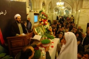 آئین روحانی تحویل سال نو در حرمهای مطهر حضرات زینب کبری و رقیه (س) برگزار شد