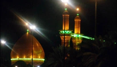 گنبد حرم علمدار كربلا ـ سحرگاه امروز  