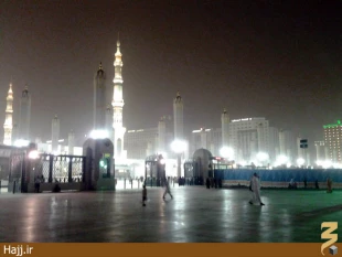 حرم نبوي در غبار + عكس