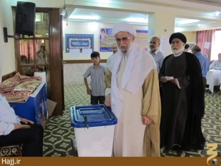حضور عضو مجلس خبرگان در انتخابات در كربلا/ عكس