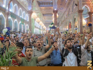 مراسم جشن نيمه شعبان در حرم اباعبدالله + عكس