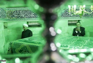 دو رئيس جمهور در حرم حضرت معصومه/ عكس
