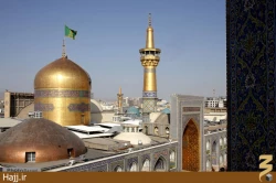 تصاوير شستشوي گنبد حرم مطهر امام رضا(ع)