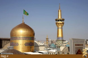 تصاوير شستشوي گنبد حرم مطهر امام رضا(ع)