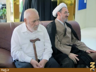 ديدار مسئول روحانيون بعثه مقام معظم رهبري با جانبازان زائر عتبات عاليات
