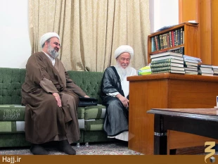 ديدار نماينده بِعثه با آيت الله فياض در نجف + تصاوير