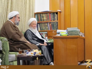 ديدار نماينده بِعثه با آيت الله فياض در نجف + تصاوير