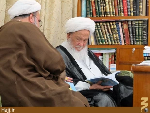 ديدار نماينده بِعثه با آيت الله فياض در نجف + تصاوير