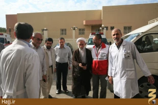 عيادت آيت الله استادي از بيماران ايراني در مدينه+تصوير