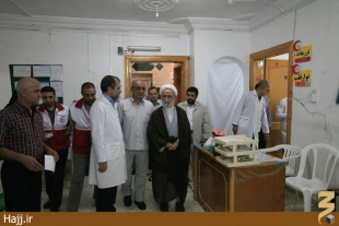 عيادت آيت الله استادي از بيماران ايراني در مدينه+تصوير