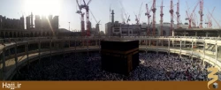 نمايي زيبا از بيت عتيق از بالاي سازه فلزي در مسجدالحرام/تصاوير