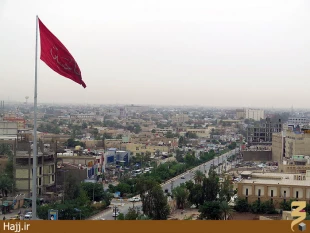 تصاوير بلندترين پرچم يا حسين در كربلا