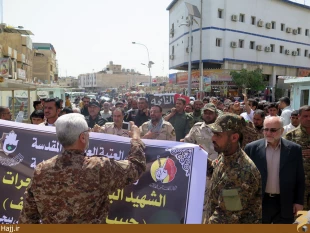 پيكر شهيد حبيب جنت مكان در كربلا تشييع شد+تصاوير