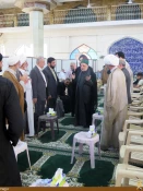 شركت هيئتي از بعثهِ رهبري در مراسم ترحيم برادر معاون حرمين حسيني و عباسي