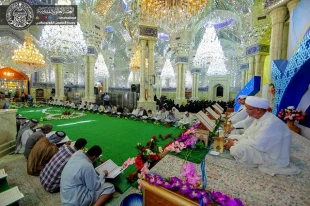 جلسه روزانه ترتيل خوانى قرآن در حرم امام علي عكس