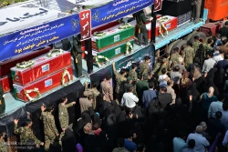 تشييع غم انگيز هشت شهيد منا در گنبد+تصاوير