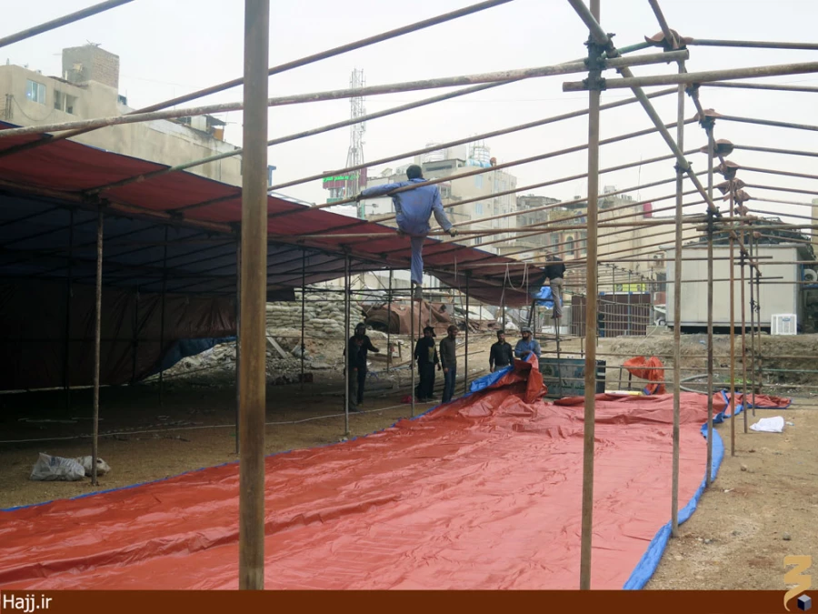 عمليات آماده سازي موكب هاي امام رضا در كربلا + تصاوير
