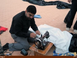 مراحل آماده سازي موكب امام رضا در كربلا+ تصاوير