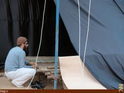 مراحل آماده سازي موكب امام رضا در كربلا+ تصاوير