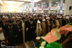 پيكر حجت الاسلام مسلم قلي پور گيلاني در حرم بانوي كرامت آرام گرفت+تصاوير