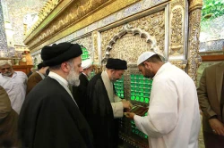 حضور توليت آستان قدس رضوي در آيين غبارروبي روضه منوره علوي