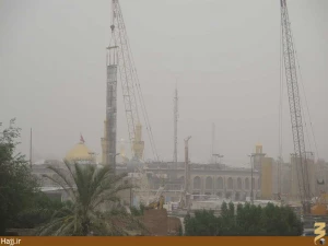 گرد و غبار آسمان کربلا را فرا گرفت+عکس
