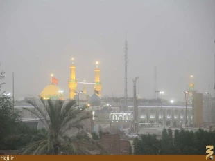 گرد و غبار آسمان كربلا را فرا گرفت+عكس
