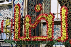 گل آرايي حرم مطهر رضوي در دهه كرامت به روايت خبر و تصوير