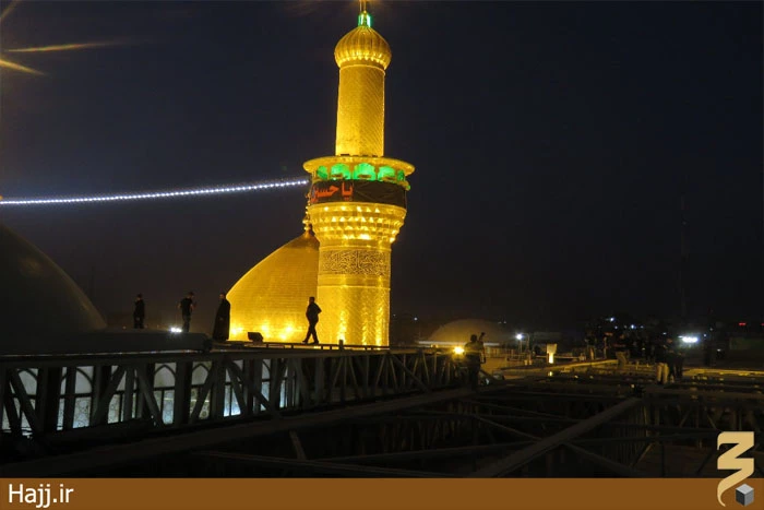 مراسم تعويض پرچم حرم مطهر امام حسين(ع) +تصاوير