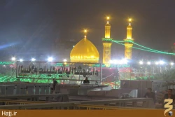 مراسم تعويض پرچم حرم مطهر امام حسين(ع) +تصاوير