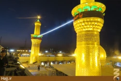 مراسم تعويض پرچم حرم مطهر امام حسين(ع) +تصاوير