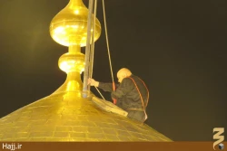 مراسم تعويض پرچم حرم مطهر امام حسين(ع) +تصاوير