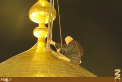 مراسم تعويض پرچم حرم مطهر امام حسين(ع) +تصاوير