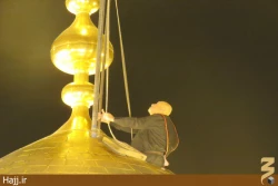 مراسم تعويض پرچم حرم مطهر امام حسين(ع) +تصاوير