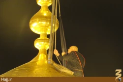 مراسم تعويض پرچم حرم مطهر امام حسين(ع) +تصاوير