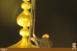 مراسم تعويض پرچم حرم مطهر امام حسين(ع) +تصاوير