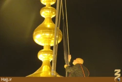 مراسم تعويض پرچم حرم مطهر امام حسين(ع) +تصاوير