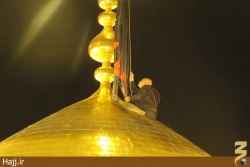 مراسم تعويض پرچم حرم مطهر امام حسين(ع) +تصاوير