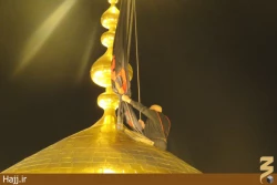 مراسم تعويض پرچم حرم مطهر امام حسين(ع) +تصاوير