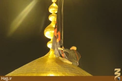 مراسم تعويض پرچم حرم مطهر امام حسين(ع) +تصاوير