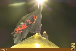 مراسم تعويض پرچم حرم مطهر امام حسين(ع) +تصاوير