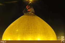 مراسم تعويض پرچم حرم مطهر امام حسين(ع) +تصاوير