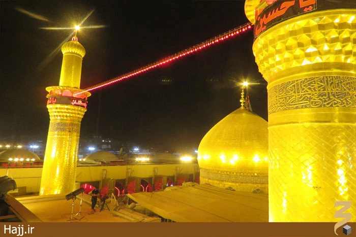 مراسم تعويض پرچم حرم مطهر امام حسين(ع) +تصاوير