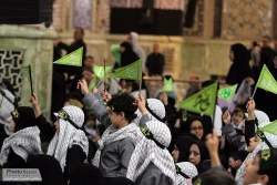 حرم مطهر رضوي در سالروز شهادت بانوي خردسال كربلا غرق در عزا و ماتم شد