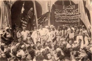 تصاوير از پياده‌روي به سمت كربلا (زيارت اربعين) كه سال مشخصي براي ثبت تصوير آن‌ها ذكر نشده است