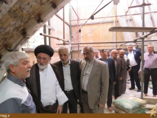 بازديد حجت الاسلام والمسلمين قاضي عسكر از پروژه ترفيع گنبد امام حسين(ع)