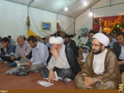 دعاي ندبه اي به رنگ انتظار در كنار پرچم سرخ حسيني تصاوير