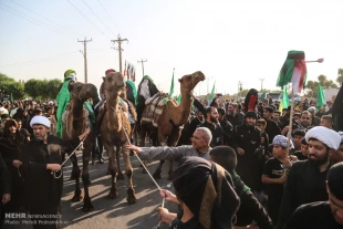 كاروان ۴۰ هزار نفري اهواز پياده عازم كربلا شد تصاوير