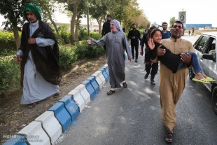 كاروان ۴۰ هزار نفري اهواز پياده عازم كربلا شد تصاوير
