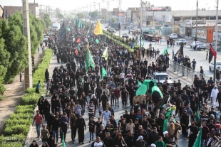 كاروان ۴۰ هزار نفري اهواز پياده عازم كربلا شد تصاوير
